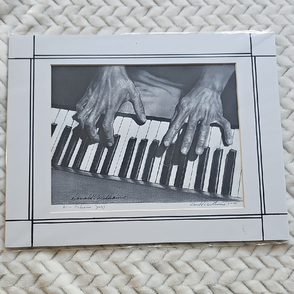 Monochrome Hands on Piano Picture Frame
